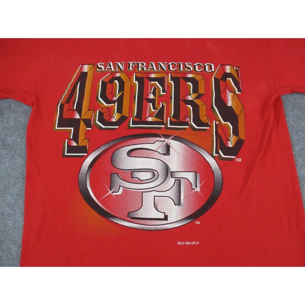 VINTAGE San Francisco 49ers Shirt Mens Large Red Black NFL Football 90s USA - Picture 2 of 16